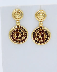 Gold Round Earrings